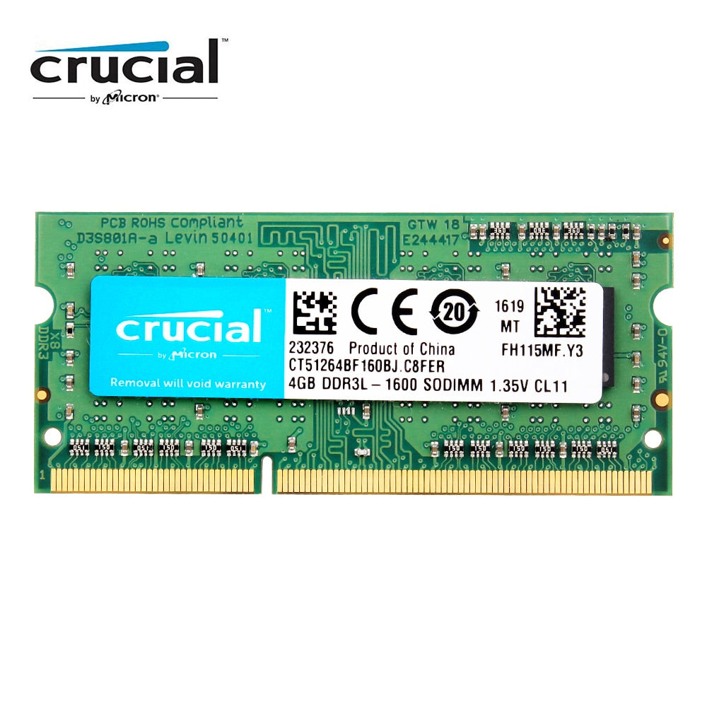 Crucial RAM SO DIMM DDR3 DDR3L 8GB 4GB 1333MHZ