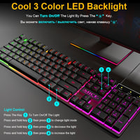 Gaming Keyboard Russian EN Imitation Mechanical Keyboard Backlight Wired Gamer Keyboard Spainsh USB Game Keyboards for Computer