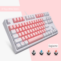 FY108 Pink Mechanical Keyboard USB Wired Computer RU/EN Blue/Brown/Balck/Red Switch Esports Keyboard Gamer 87/108Key PBT Keycaps