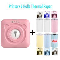 Peripage Photo Printer A6 304DPI Mini Bluetooth Wireless Thermal Printer Paper Sticker Label Printer Paper for Mobile phone