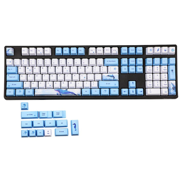 Whale Keycap dye Subbed PBT 122 Keys OEM Profile Keycaps For Cherry MX Switches TKL87/96/108 keyboard cap