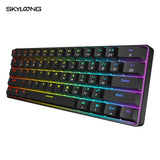 Skyloong Mini Portable 60% Mechanical Keyboard Wireless Bluetooth Gateron Mx RGB Backlight Gaming Keyboard GK61 SK61 For Desktop