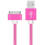 VOXLINK USB Cable Nylon Braided fast charge cable for iPad 1 30 pin Metal plug Sync Data USB Charger Cable For iphone 4 4S 3GS