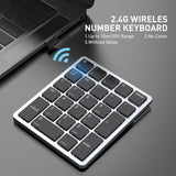 Havit 2.4G Wireles Mini Numeric Keyboard Scissor-Switch Keys Multi-Function 26-Key Keypad for Laptop Desktop Surface Pro