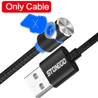 STONEGO LED Magnetic Micro USB Cable 90 Degree L Shape Magnet USB Charger Cable for Micro USB Port and Connectors 1M 2M 3M