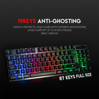 FANTECH K613 84 Keys LED Gaming Keyboard High Durability Key 19 Buttons Have No Conflicts For LOL FPS PC Game Player's Choice