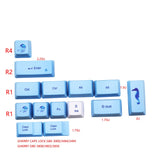 Whale Keycap dye Subbed PBT 122 Keys OEM Profile Keycaps For Cherry MX Switches TKL87/96/108 keyboard cap