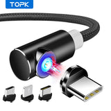 TOPK Magnetic USB Charging Cable Micro USB Cable for iPhone Samsung USB Type C Magnetic Charger Cable Mobile Phone Cables