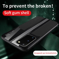 For Samsung A51 A71 S10 S20 Note10 Plus Case Leather For Samsung S20 Ultra Luxury Cover Acrylic Mirror Silicone Anti Fall