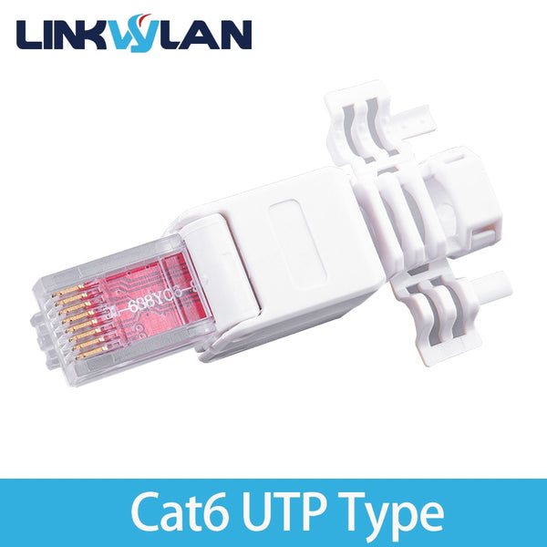 Cat7 6 6A RJ45 Connector Shielded Ethernet Cat 7 Conector STP 8P8C Plug  Termination for Cat6/6A/7 23AWG Solid Installation Cable