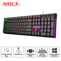 Gaming Keyboard Wired Gamer keyboards With RGB Backlit 104 Rubber Keycaps Russian Ergonomic USB Keyboard For PC Laptop