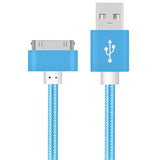 VOXLINK USB Cable Nylon Braided fast charge cable for iPad 1 30 pin Metal plug Sync Data USB Charger Cable For iphone 4 4S 3GS