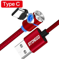 STONEGO LED Magnetic Micro USB Cable 90 Degree L Shape Magnet USB Charger Cable for Micro USB Port and Connectors 1M 2M 3M