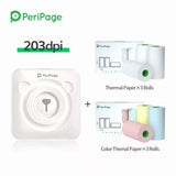 PeriPage Portable Thermal Inkless Bluetooth 203dpi White Label Photo Invoice Wireless Printer A6