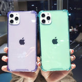 Transparent Shockproof Case for iPhone 12 mini 11 Pro Max XS XR X 6S 7 8 Plus Clear Anti-knock Phone Shell Soft TPU Back Cover