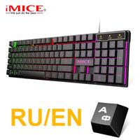 Gaming Keyboard And Mouse Wired Gamer Keyboard With RGB Backlit Rubber Keycaps USB Russian Keyboard For Game Computer PC Laptop