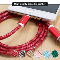 VOXLINK usb cable for iPhonex 8 7 Plus PU Leather Sync Data Charging USB Cable for iPhone 6 6s Plus 5s iPad USB Phone cable