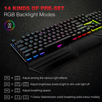 HAVIT Gaming Mechanical Keyboard 104 Keys RGB Light Blue / Red Switch Wired Keyboard or Keyboard Mouse Set Ru / English Version