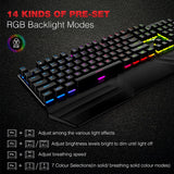 HAVIT Gaming Mechanical Keyboard 104 Keys RGB Light Blue / Red Switch Wired Keyboard or Keyboard Mouse Set Ru / English Version