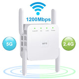 5G Wifi Repeater Wireless WiFi Amplifier Signal 1200 Mbps Wi-Fi Long Range Booster Home Wi Fi Extender Network Internet Extender