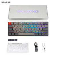 Skyloong Mini Portable 60% Mechanical Keyboard Wireless Bluetooth Gateron Mx RGB Backlight Gaming Keyboard GK61 SK61 For Desktop