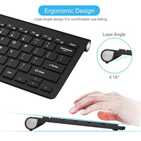 Computer Wireless keyboard Portable 2.4G Wireless USB Keyboards Rubber keycaps Mini Ergonomic Noiseless keyboard For PC laptop