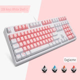 FY108 Pink Mechanical Keyboard USB Wired Computer RU/EN Blue/Brown/Balck/Red Switch Esports Keyboard Gamer 87/108Key PBT Keycaps