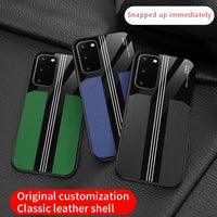 For Samsung A51 A71 S10 S20 Note10 Plus Case Leather For Samsung S20 Ultra Luxury Cover Acrylic Mirror Silicone Anti Fall