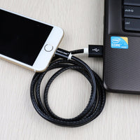 VOXLINK usb cable for iPhonex 8 7 Plus PU Leather Sync Data Charging USB Cable for iPhone 6 6s Plus 5s iPad USB Phone cable