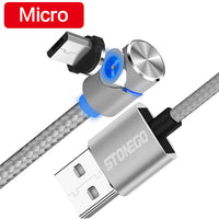 STONEGO LED Magnetic Micro USB Cable 90 Degree L Shape Magnet USB Charger Cable for Micro USB Port and Connectors 1M 2M 3M