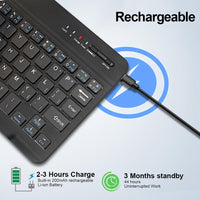 Bluetooth Keyboard Wireless Keyboard Mini Keyboard Wireless for PC Phone iPad Rechargeable Noiseless Keyboards Bluetooh