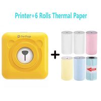 New peripage A6 mini pocket printer bluetooth thermal photo printer red brown yellow for mobile phone Android IOS travel gift