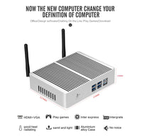 BEBEPC Fanless Mini PC Computer HTPC Windows 10 Intel Core i7 4500U i5 4200Y 4200U DDR3L WiFi HD 8*USB Office Descktop Minipc