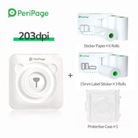 PeriPage Portable Thermal Inkless Bluetooth 203dpi White Label Photo Invoice Wireless Printer A6