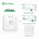 PeriPage Portable Thermal Inkless Bluetooth 203dpi White Label Photo Invoice Wireless Printer A6