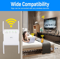 5G Wifi Repeater Wireless WiFi Amplifier Signal 1200 Mbps Wi-Fi Long Range Booster Home Wi Fi Extender Network Internet Extender