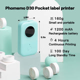 Thermal Wireless Mini Printers Square Adhesive Paper Ticket Sticker Machine Mini Impresora Phomemo D30 Inkless Label Makers