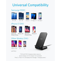 Anker PowerWave Fast Wireless Charger Stand, Qi-Certified,7.5W for iPhone 11/11 Pro/11 Pro Max/XR/XS etc,10W for Galaxy and more