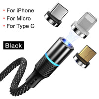 Cafele Newest LED QC3.0 Magnetic USB Cable for iPhone Micro USB Cable type C Braided cable Charger for Samsung Xiaomi Huawei