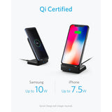 Anker PowerWave Fast Wireless Charger Stand, Qi-Certified,7.5W for iPhone 11/11 Pro/11 Pro Max/XR/XS etc,10W for Galaxy and more