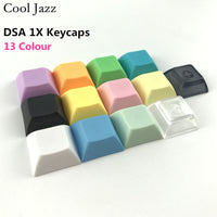 Cool Jazz pbt keycap dsa 1u mixded color green yellow blue white Transparent keycaps for gaming mechanical keyboard