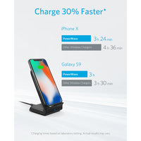 Anker PowerWave Fast Wireless Charger Stand, Qi-Certified,7.5W for iPhone 11/11 Pro/11 Pro Max/XR/XS etc,10W for Galaxy and more