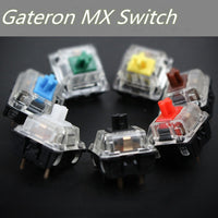 Gateron mx switch 3 pin adn 5 pin transparent case mx green brown blue switches for mechanical keyboard cherry mx compatible