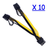 10PCS/lot XT-XINTE PCI-E PCIE 8p Female to 2 Port Dual 8pin 6+2p Male GPU Graphics Video Card Power Cable Cord 18AWG Wire