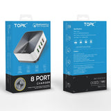 TOPK 8-Port Quick Charge 3.0 USB Charger EU US UK AU Plug Desktop Fast Phone Charger Adapter for iPhone Samsung Xiaomi Huawe