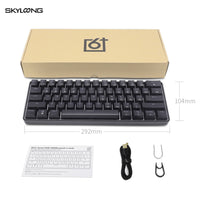 Skyloong Mini Portable 60% Mechanical Keyboard Wireless Bluetooth Gateron Mx RGB Backlight Gaming Keyboard GK61 SK61 For Desktop