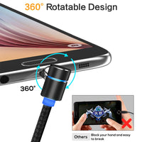 STONEGO LED Magnetic Micro USB Cable 90 Degree L Shape Magnet USB Charger Cable for Micro USB Port and Connectors 1M 2M 3M