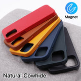 Genuine Leather Case for iPhone 12 Pro Max mini Official Style Original Luxury Natural Cow Magnet Phone Cases Back Cover