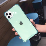 Transparent Shockproof Case for iPhone 12 mini 11 Pro Max XS XR X 6S 7 8 Plus Clear Anti-knock Phone Shell Soft TPU Back Cover