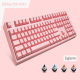 FY108 Pink Mechanical Keyboard USB Wired Computer RU/EN Blue/Brown/Balck/Red Switch Esports Keyboard Gamer 87/108Key PBT Keycaps